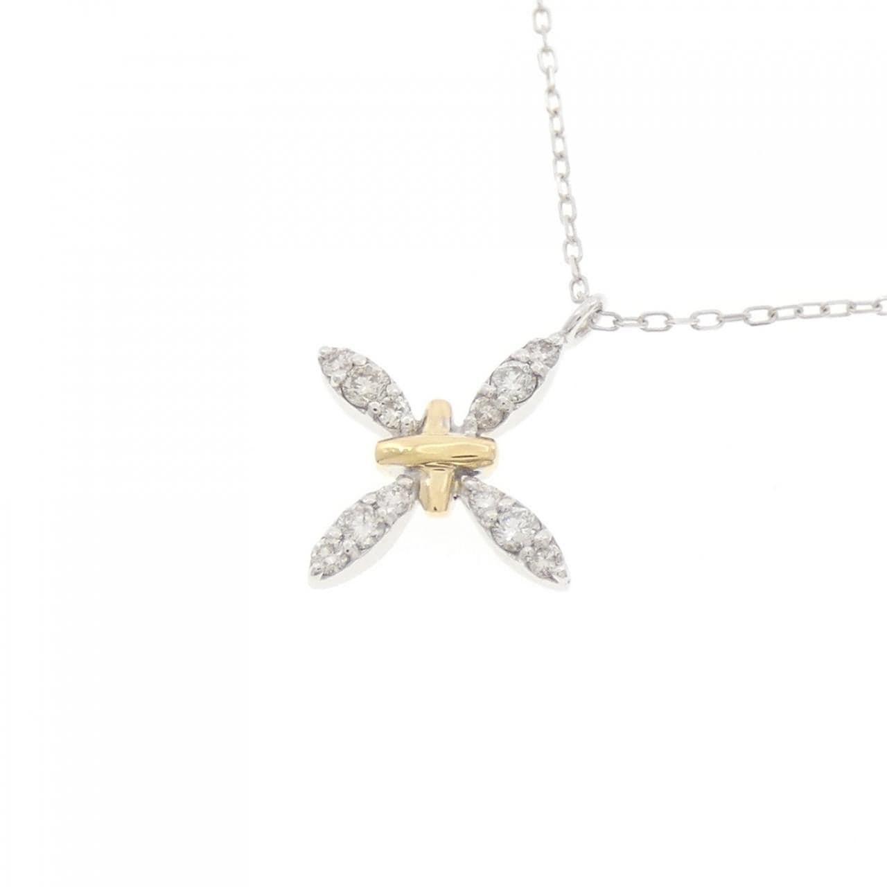 K18WG/K18YG钻石项链 0.16CT