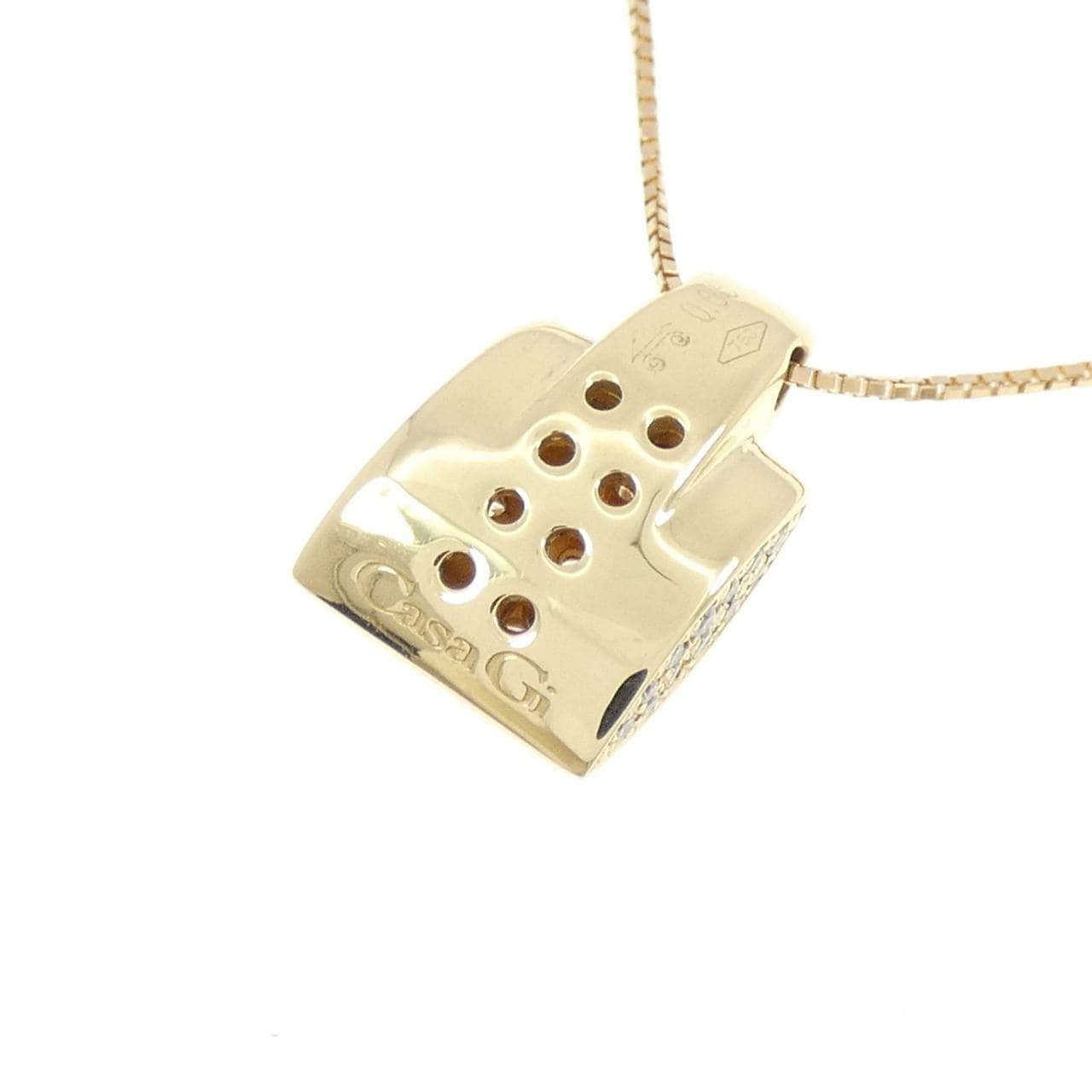 K18YG パヴェ ダイヤモンド ネックレス 0.65CT