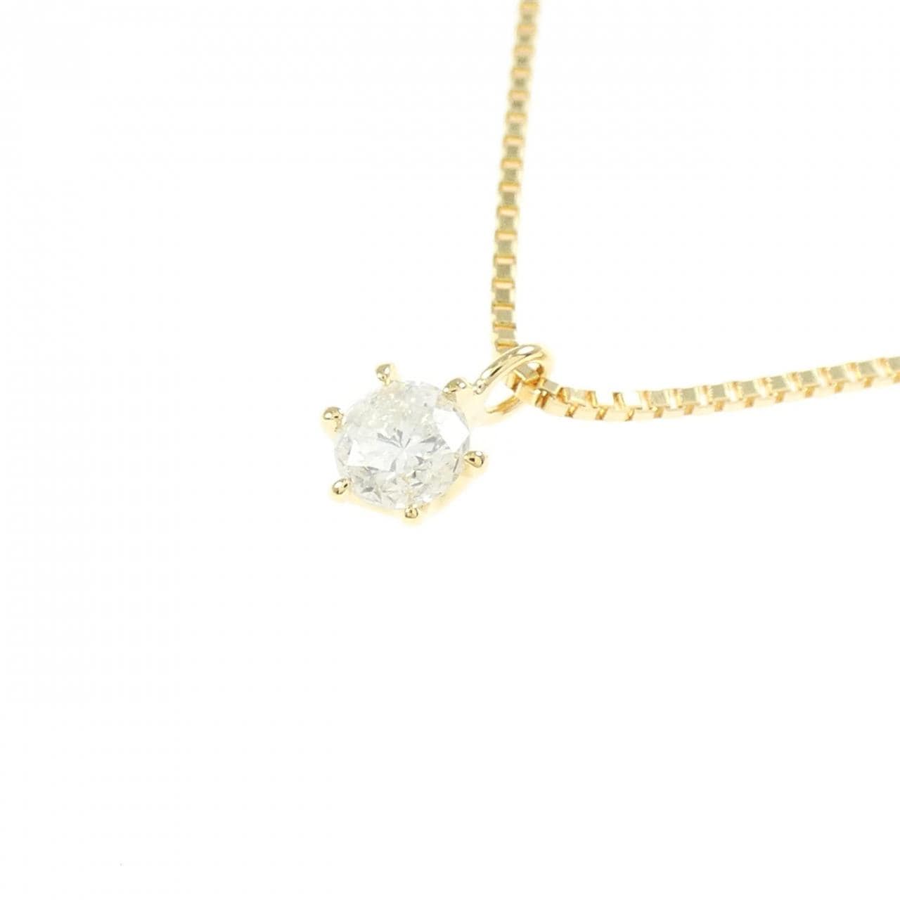 K18YG ソリティア ダイヤモンド ネックレス 0.15CT