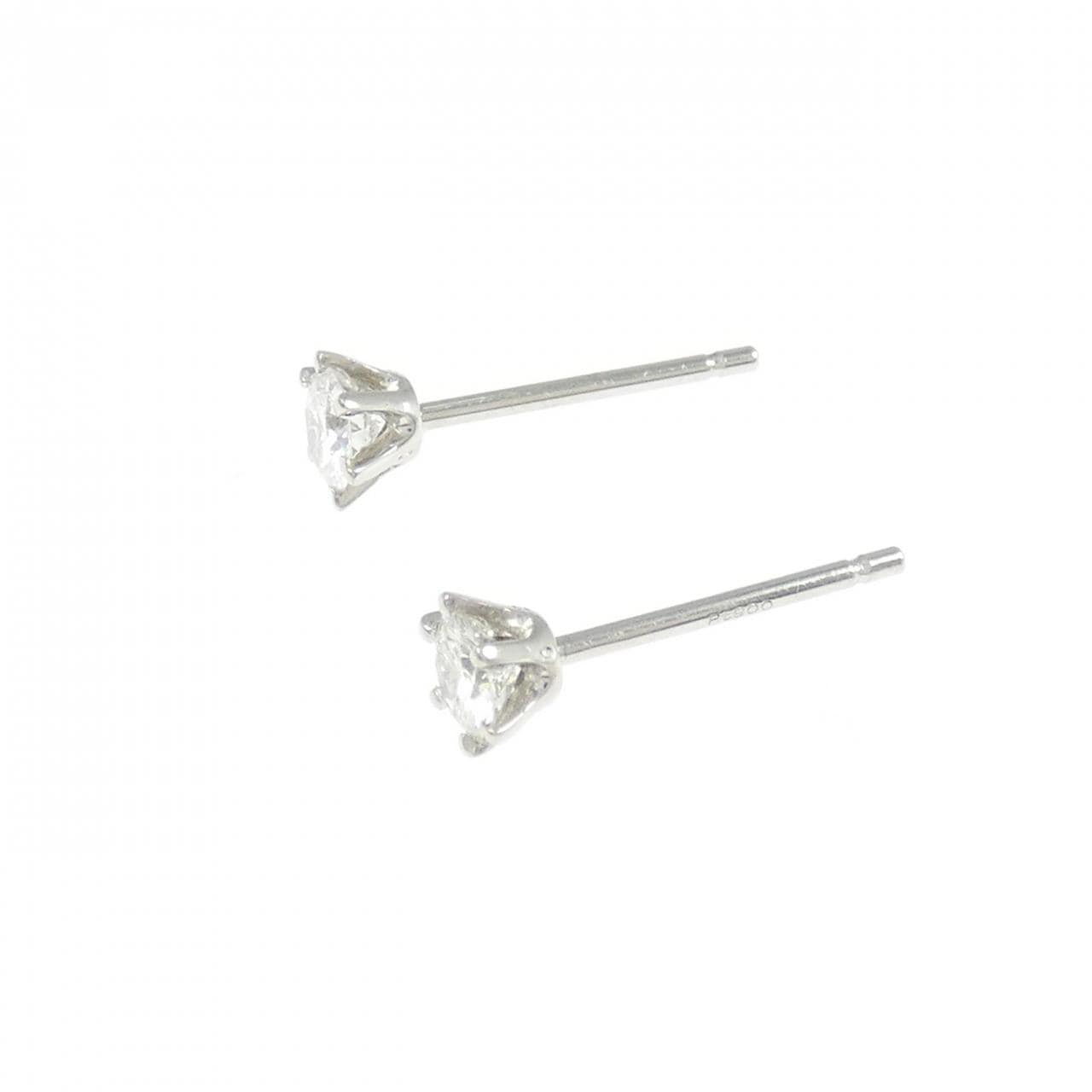 PT900 ソリティア ダイヤモンド ピアス 0.41CT