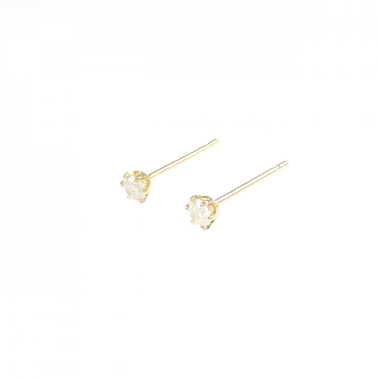 K18YG ソリティア ダイヤモンド ピアス 0.10CT