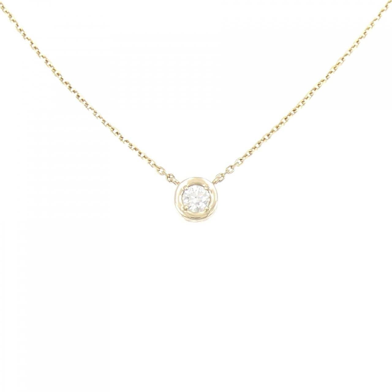 14KTYG Solitaire Diamond Necklace