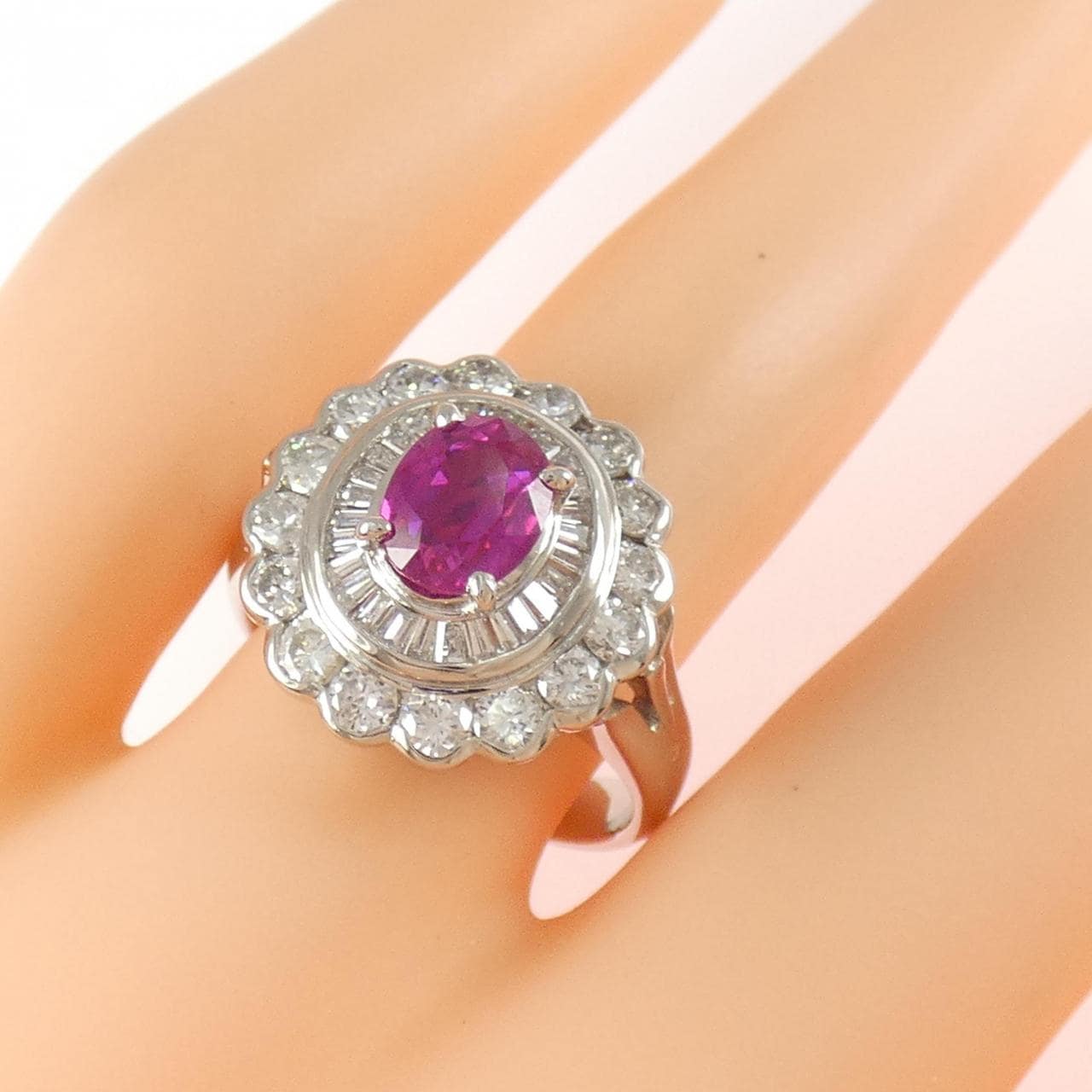 PT900 非加熱 ルビー リング 1.13CT ビルマ産