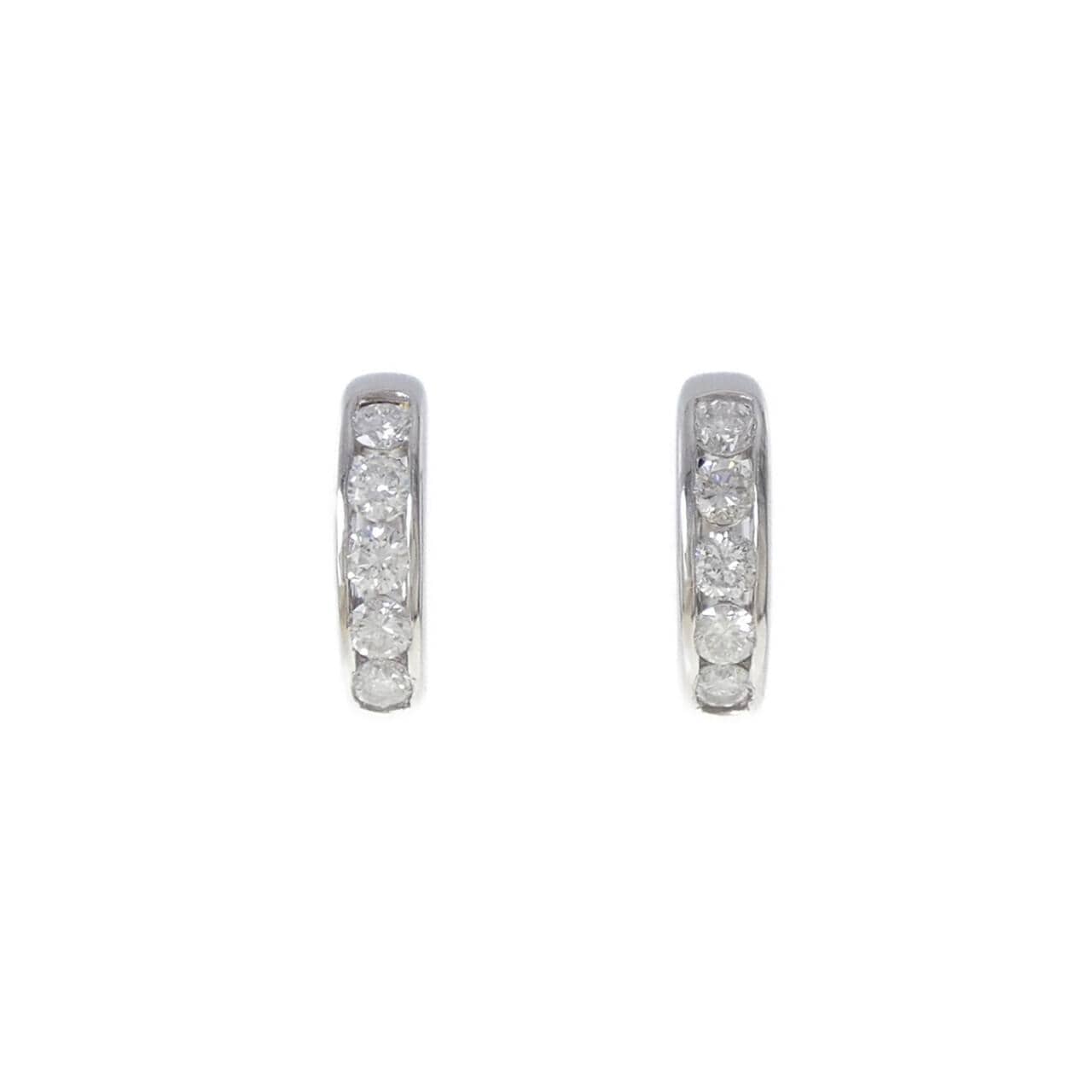 PT900 フープ ダイヤモンド ピアス 1.00CT