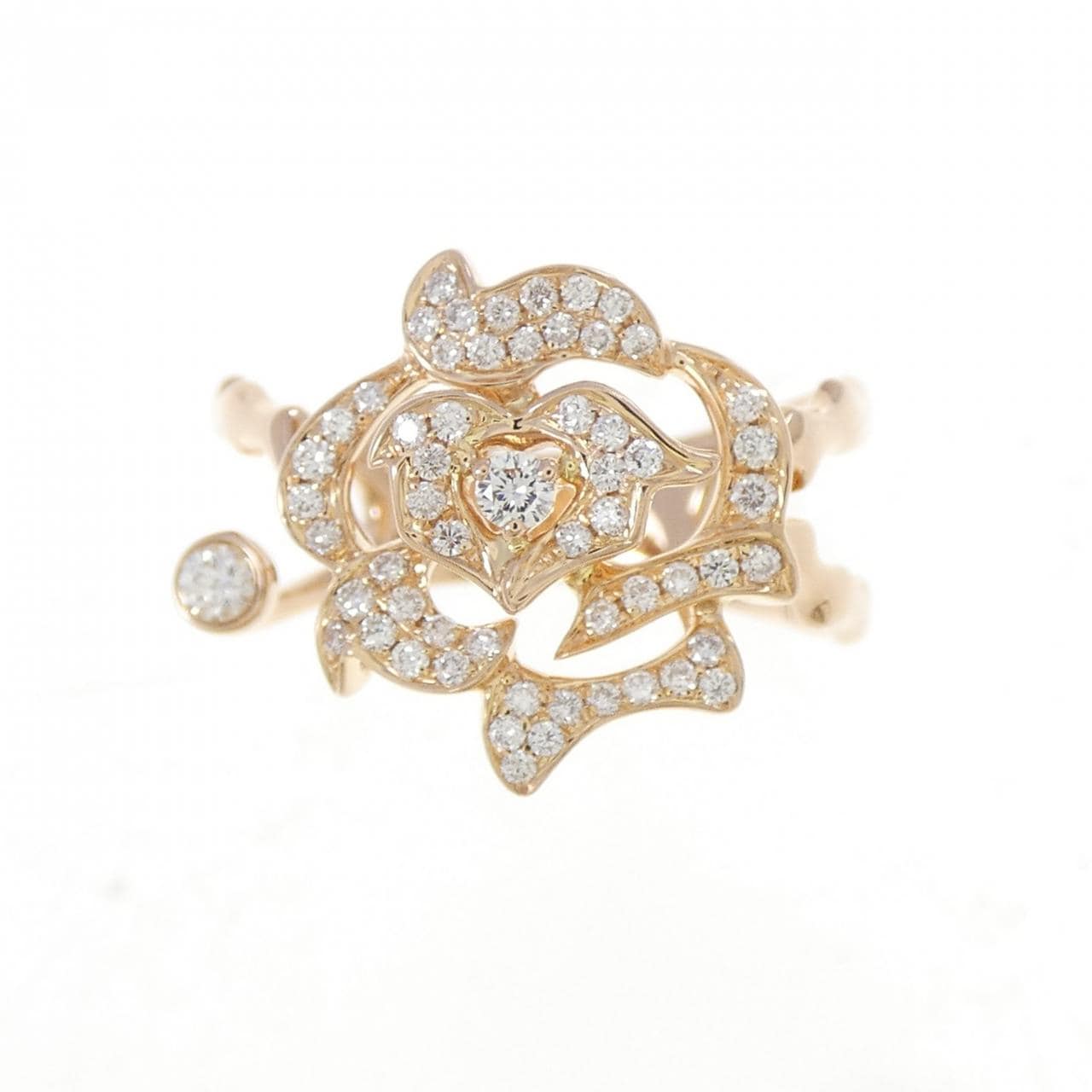 K18PG ローズ ダイヤモンド リング 0.29CT