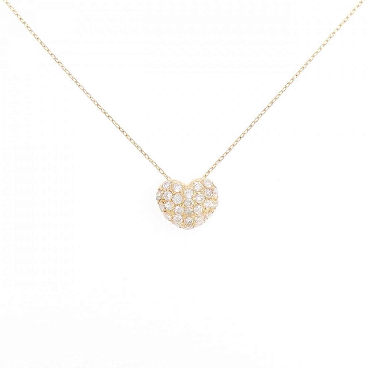 K18YG ハート ダイヤモンド ネックレス 0.30CT