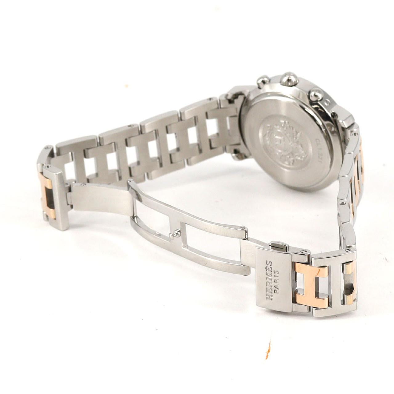 エルメス クリッパ-ナクレクロノグラフ PGコンビ CL1.321 SSxGP クォーツ