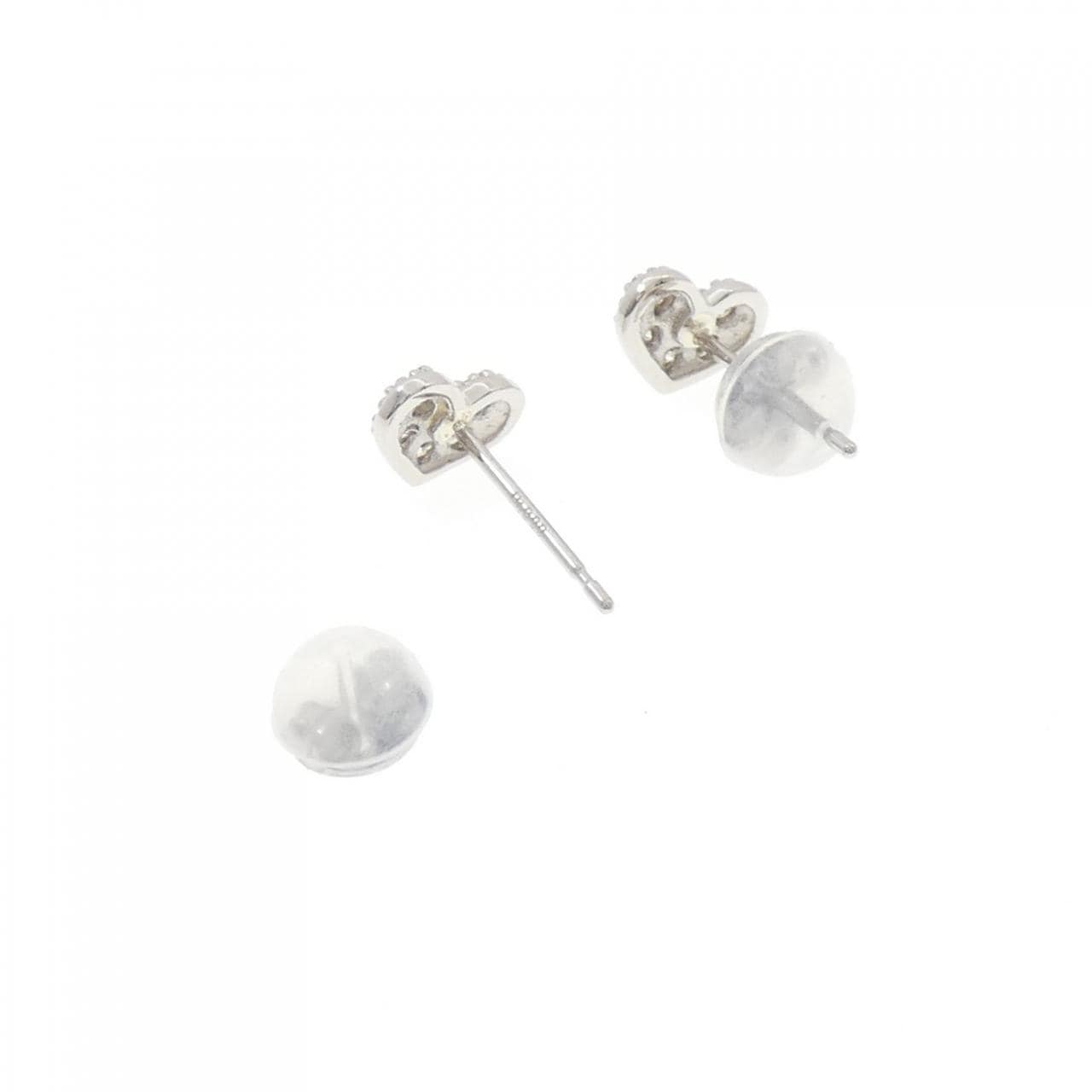 PT900 ハート ダイヤモンド ピアス 0.18CT