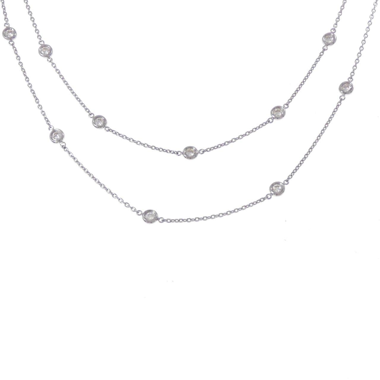 K18WG ダイヤモンド ネックレス 1.06CT