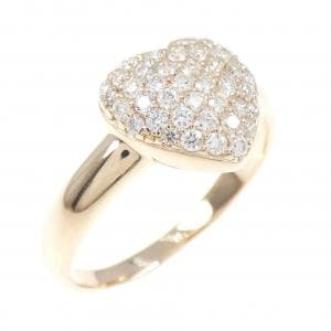K18PG パヴェ ハート ダイヤモンド リング 0.50CT