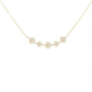 K18YG フラワー ダイヤモンド ネックレス 0.12CT