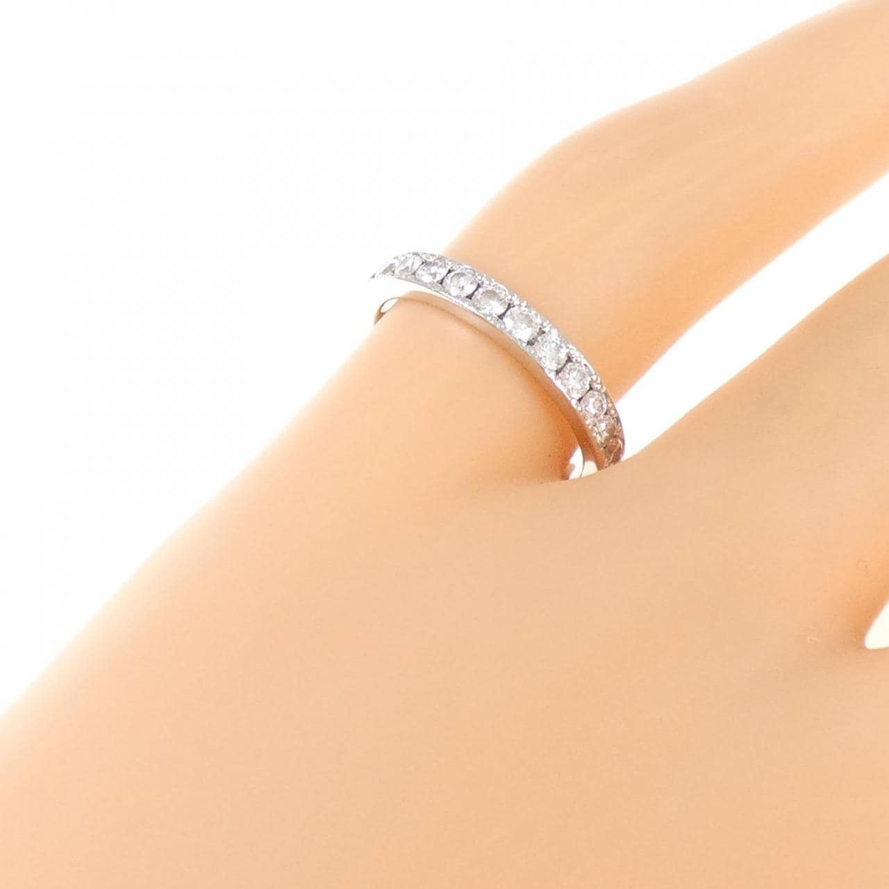 PT950 ハーフエタニティ ダイヤモンド ピンキーリング 0.280CT