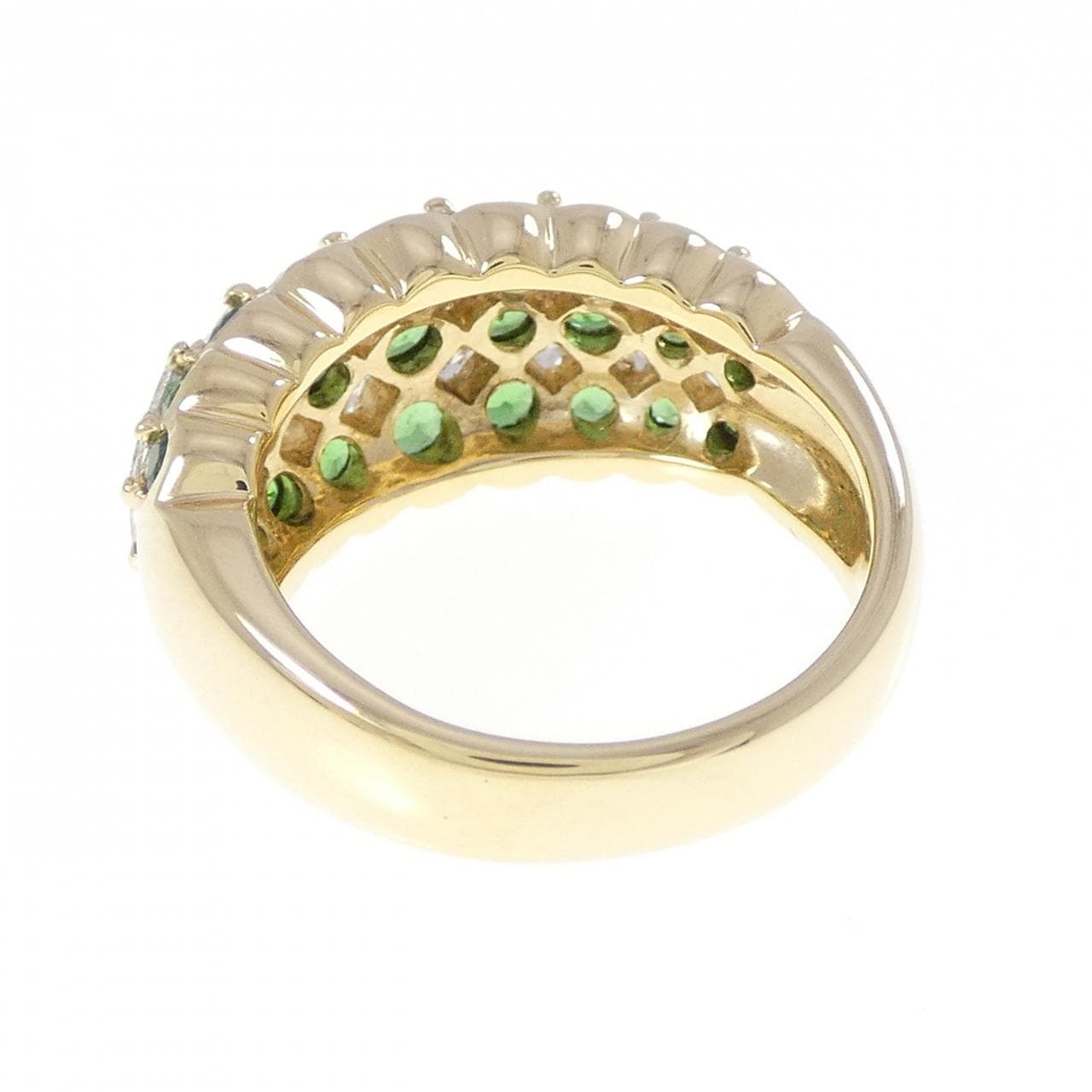 K18YG グリーンガーネット リング 2.17CT