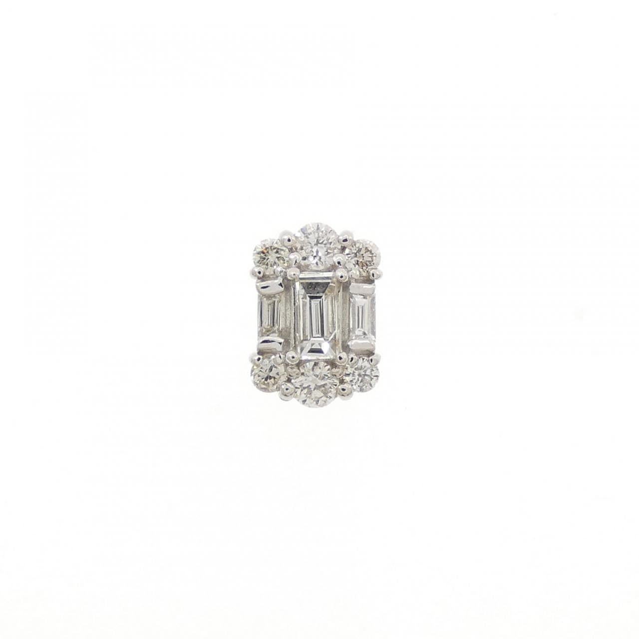 PT900 ダイヤモンド ピアス 0.18CT 片耳