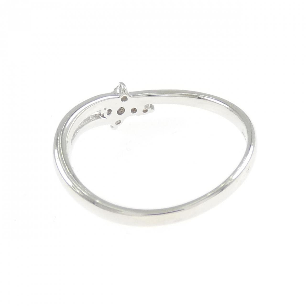 K18WG クロス ダイヤモンド リング 0.07CT