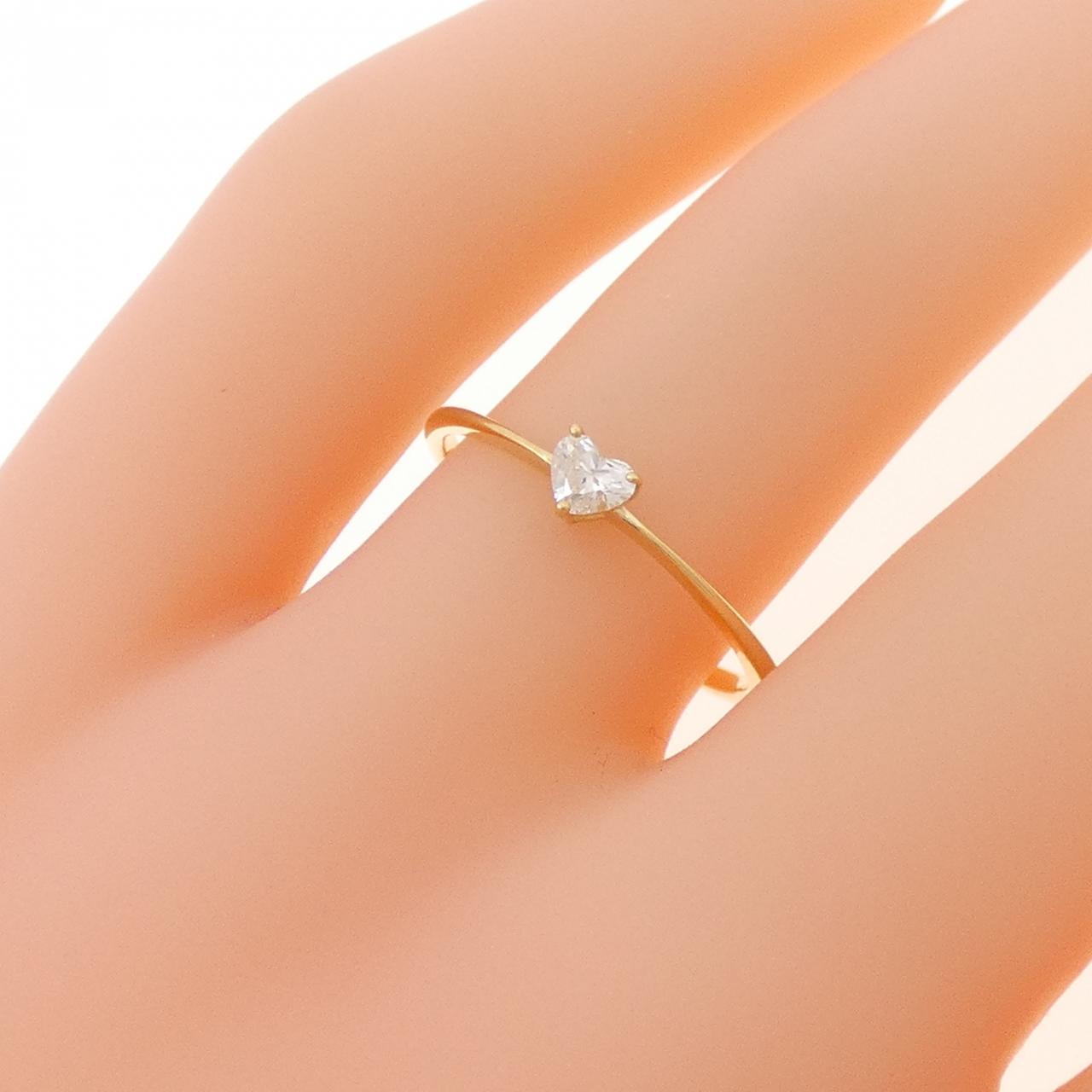 K18YG ハート ダイヤモンド リング 0.10CT