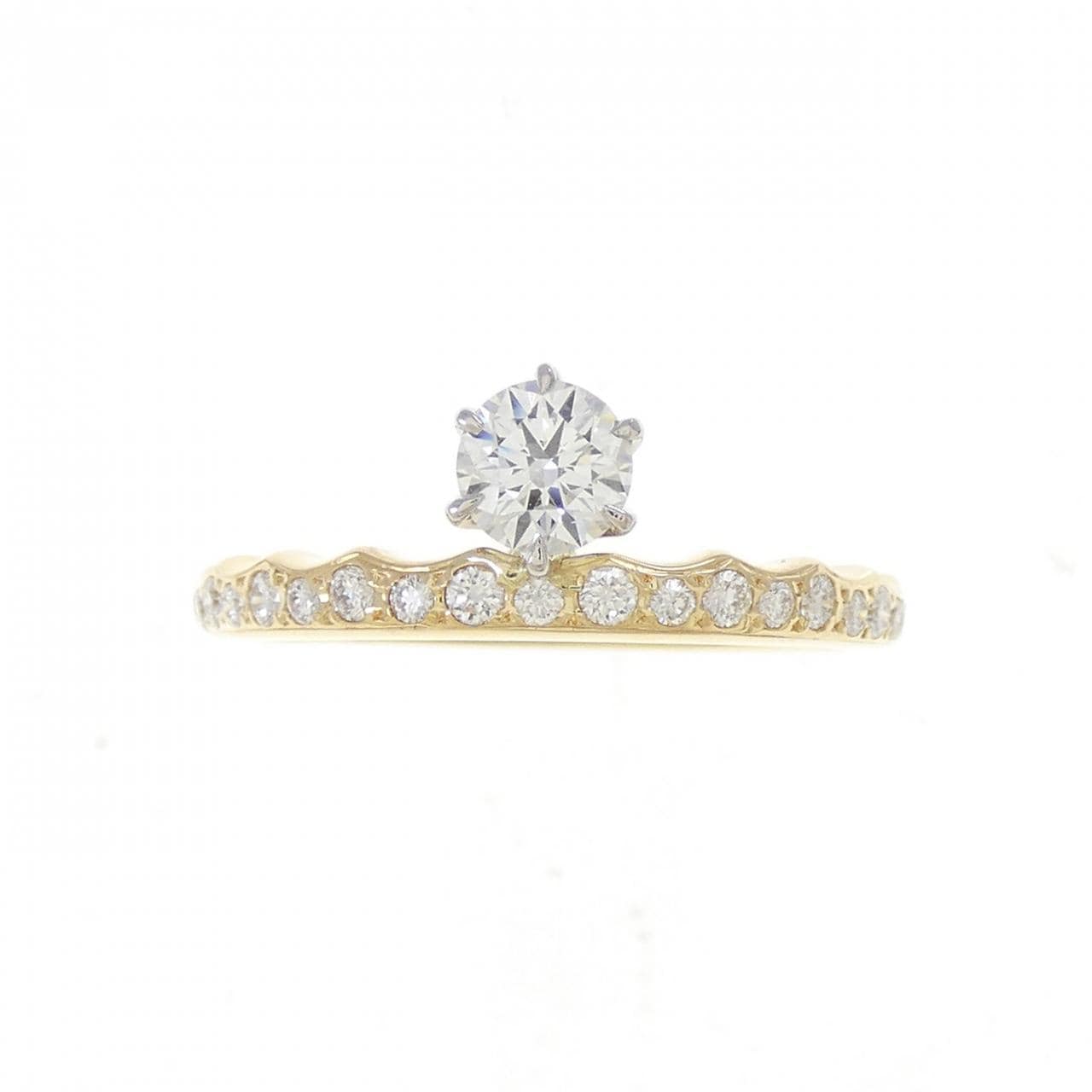 K18YG/K18WG ダイヤモンド リング 0.328CT E VS2 3EXT