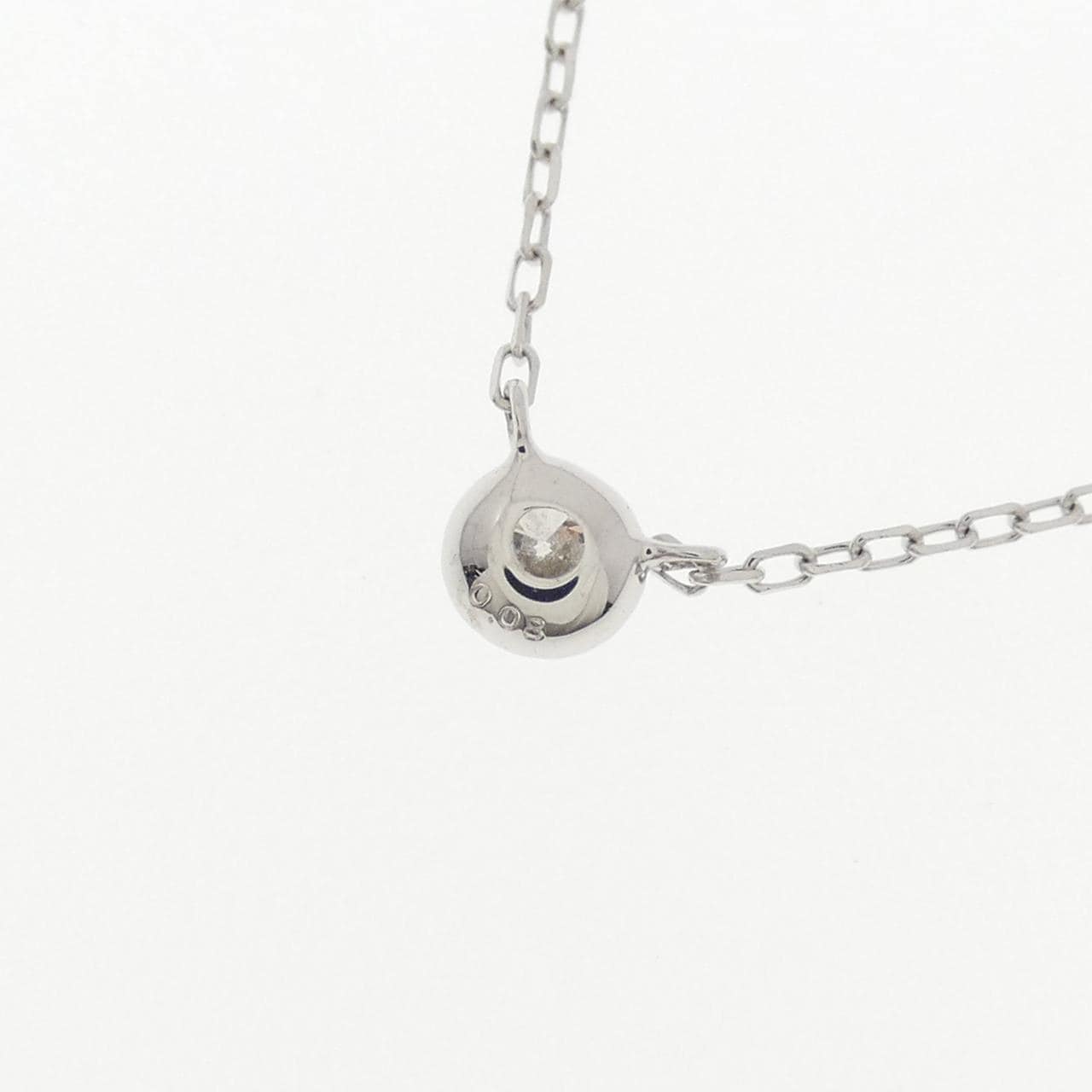 K10WG ソリティア ダイヤモンド ネックレス 0.08CT