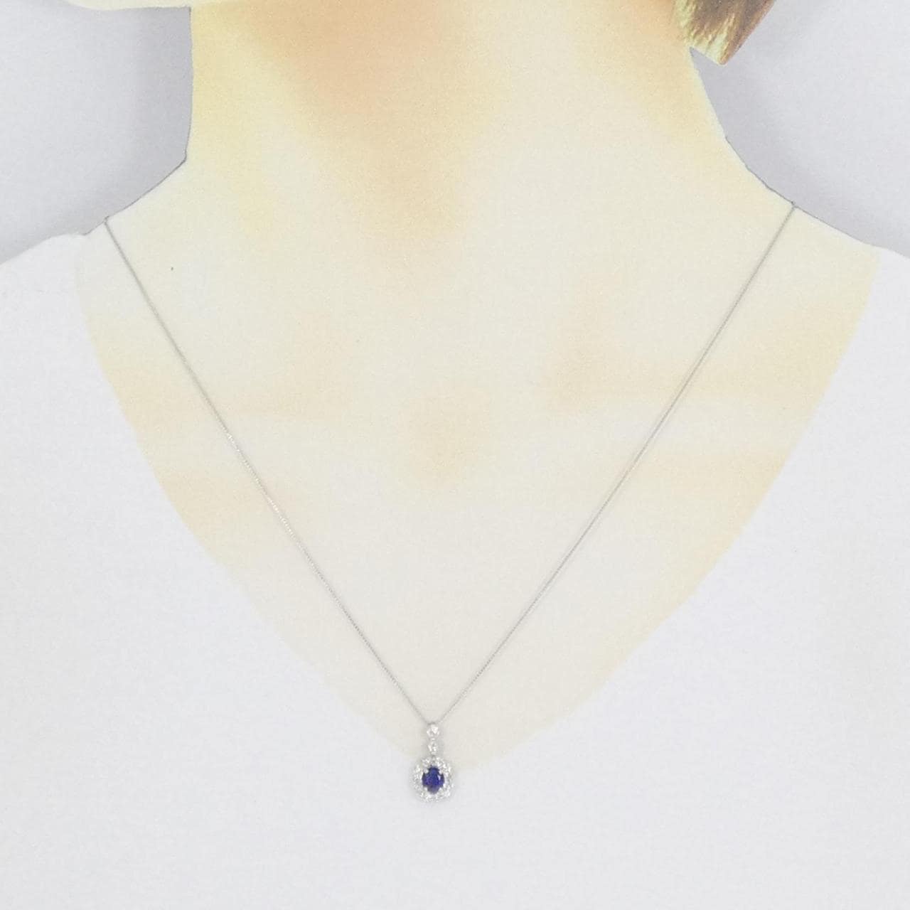 K18WG サファイヤ ネックレス 0.59CT