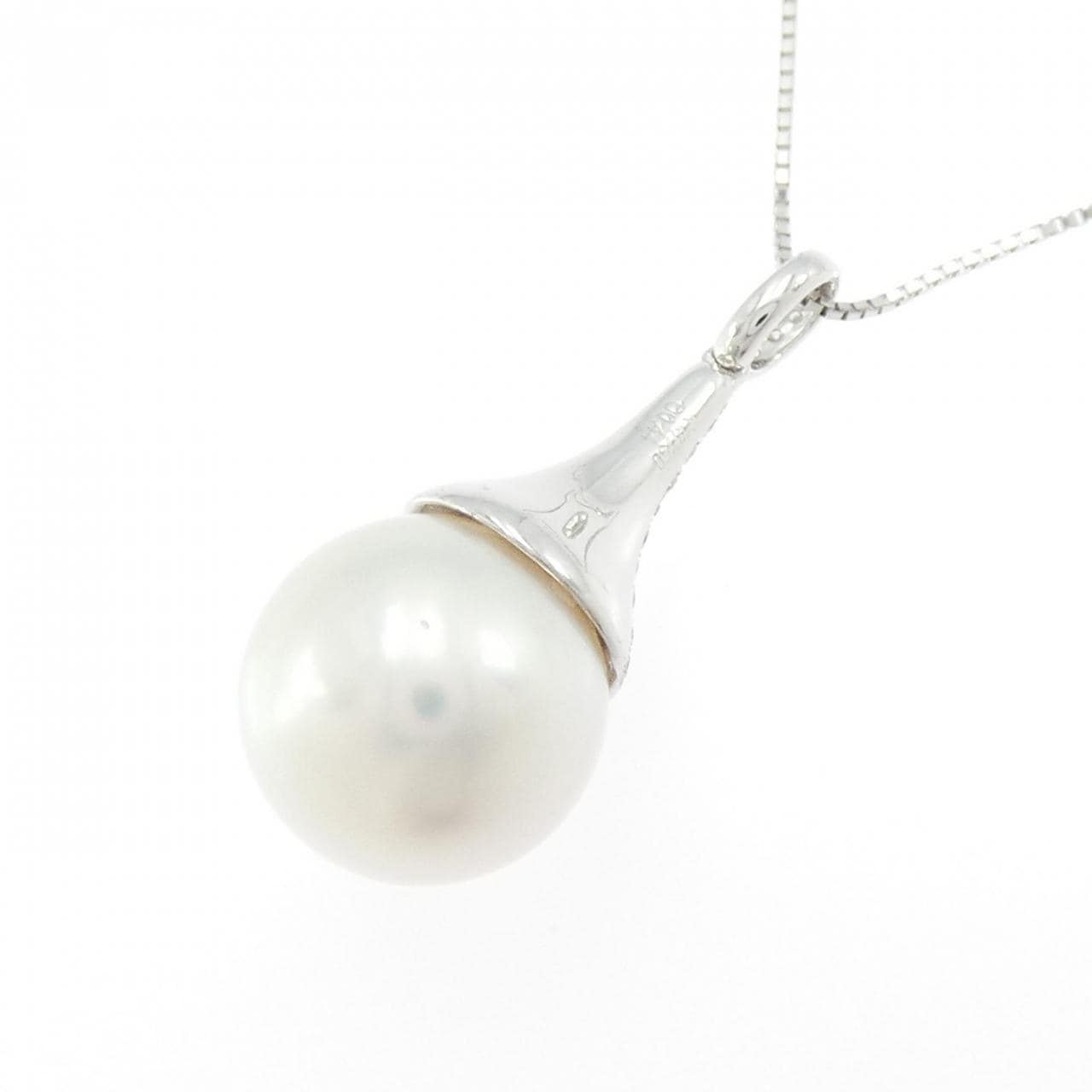 K18WG 白蝶パール ネックレス 13.0mm