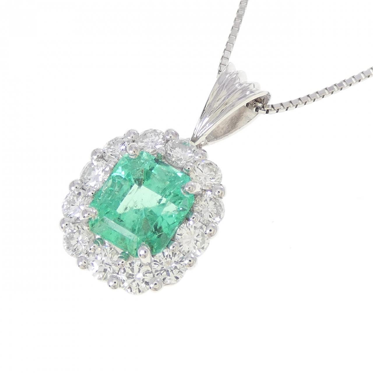 PT900/PT850 エメラルド ネックレス 1.51CT