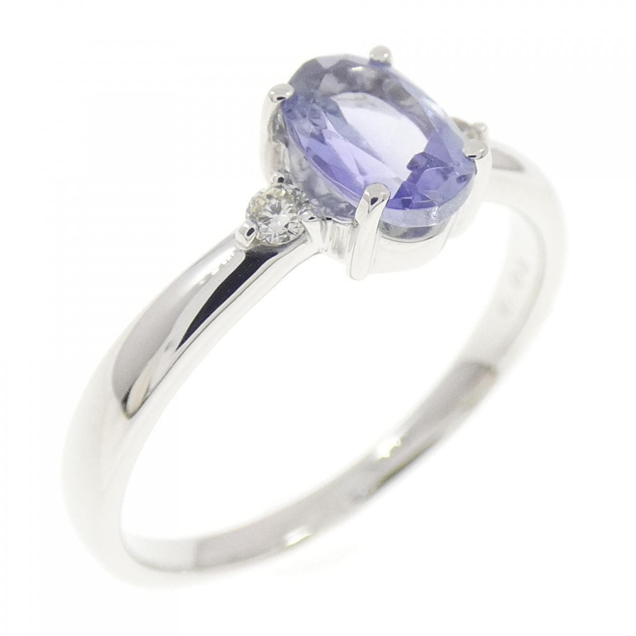 K18WG坦桑石石戒指