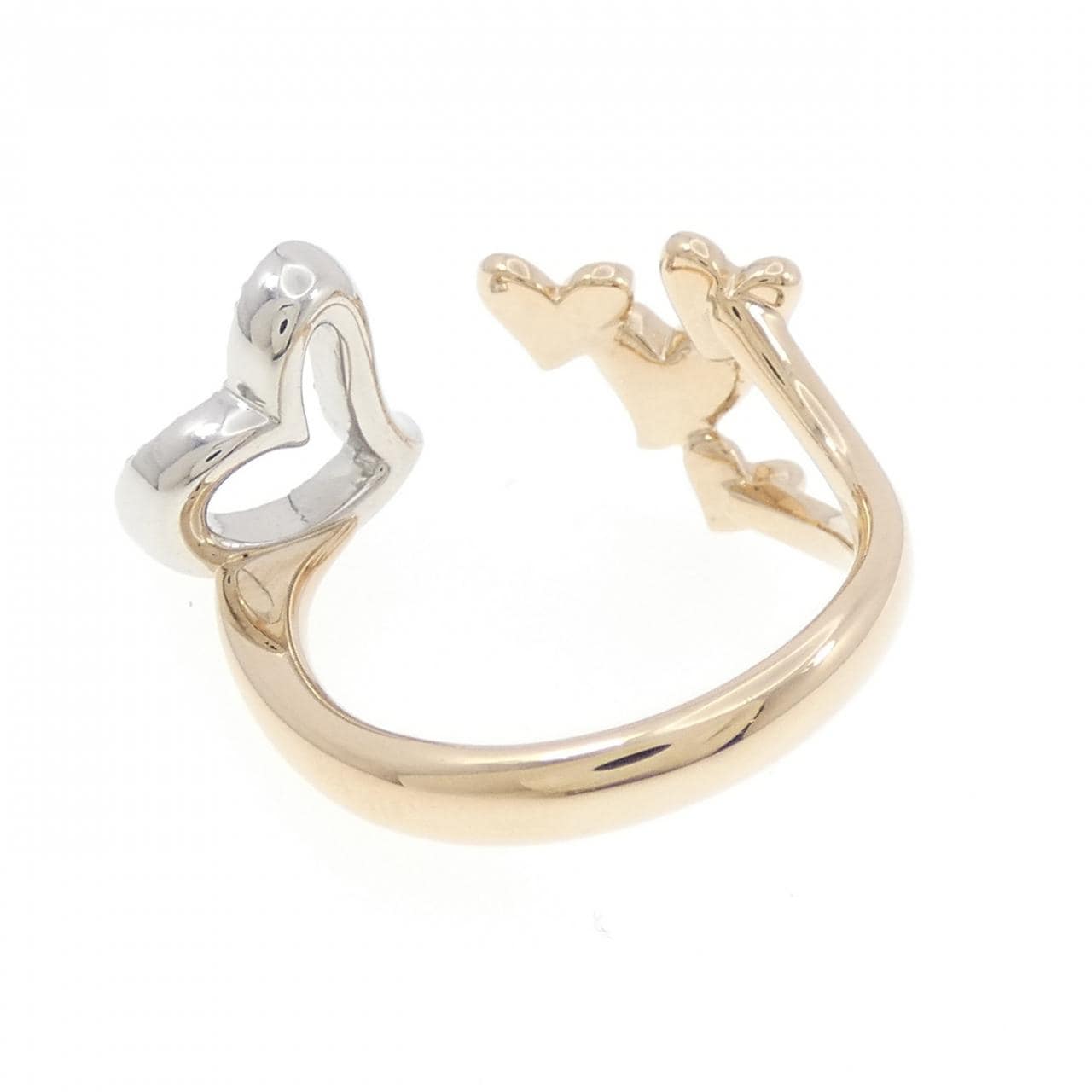 K18PG/K18WG ハート ダイヤモンド リング 0.17CT