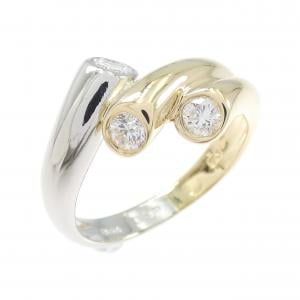 K18YG/PT900 ダイヤモンド リング 0.37CT