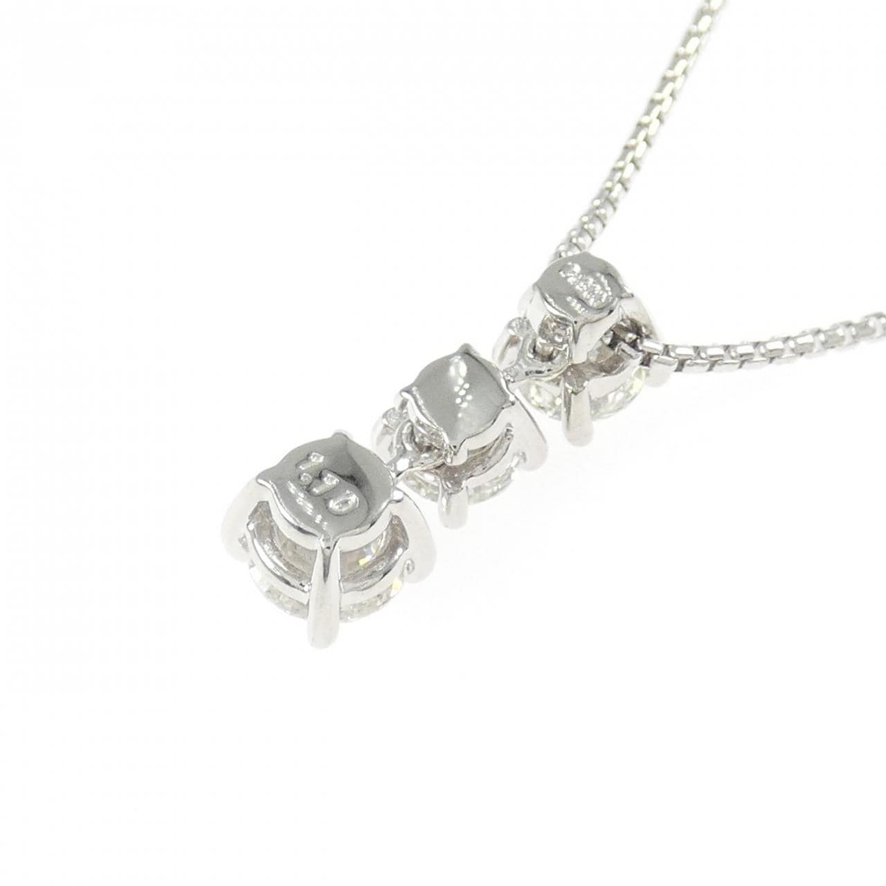 PT900/PT850 スリーストーン ダイヤモンド ネックレス 1.10CT