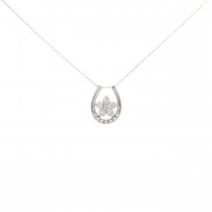 K18WG フラワー ダイヤモンド ネックレス 0.20CT