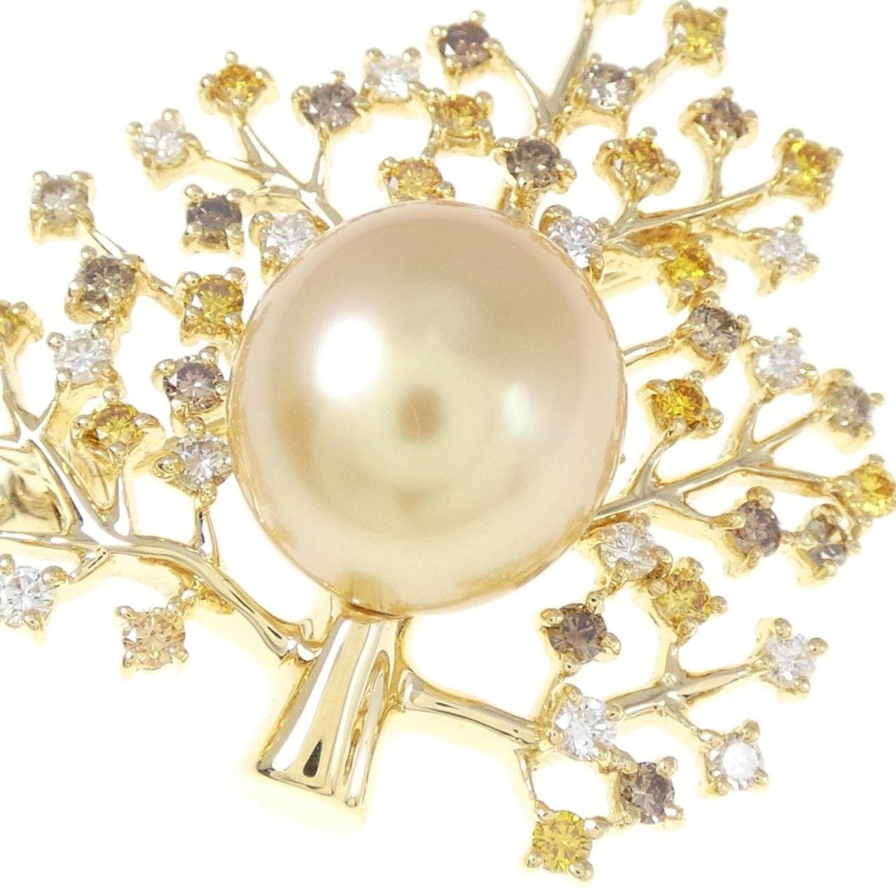 MIKIMOTO White Butterfly Pearl Brooch 11.7mm