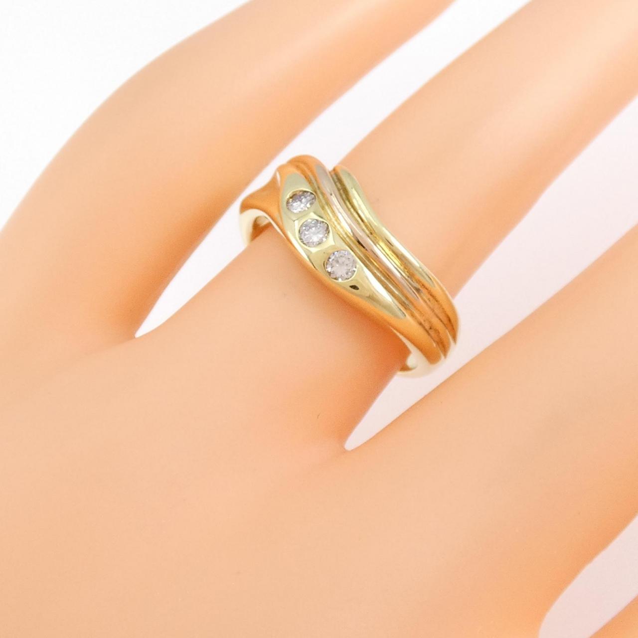 K18PG ダイヤモンド リング 0.15CT-