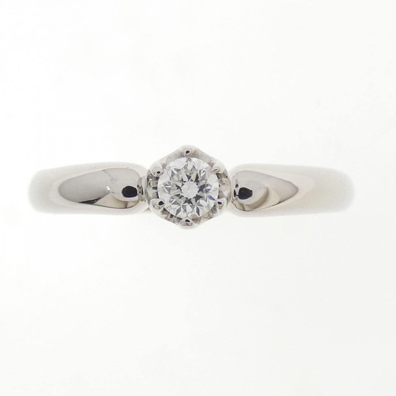 PT1000 ソリティア ダイヤモンド リング 0.135CT