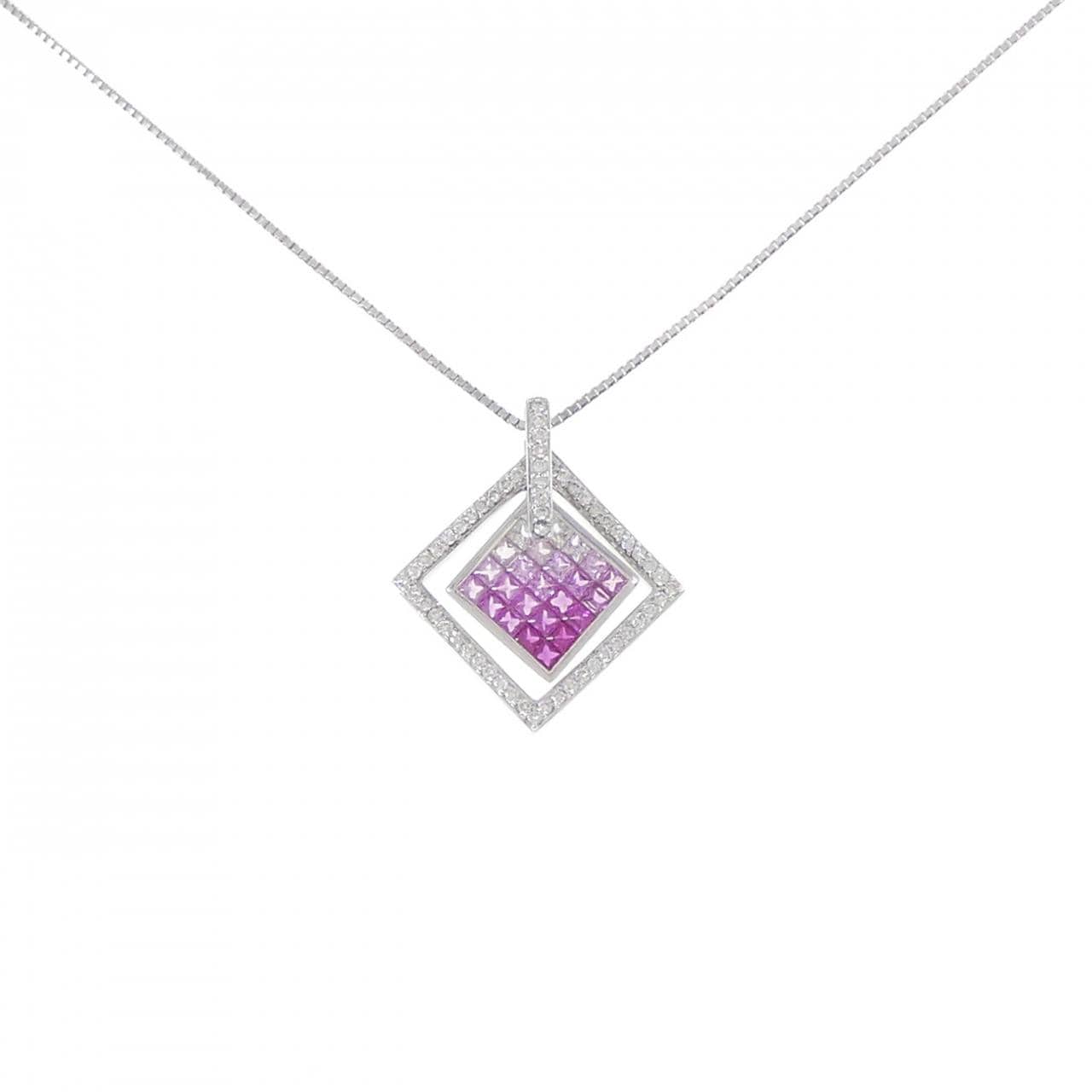 K18WG sapphire necklace 0.80CT
