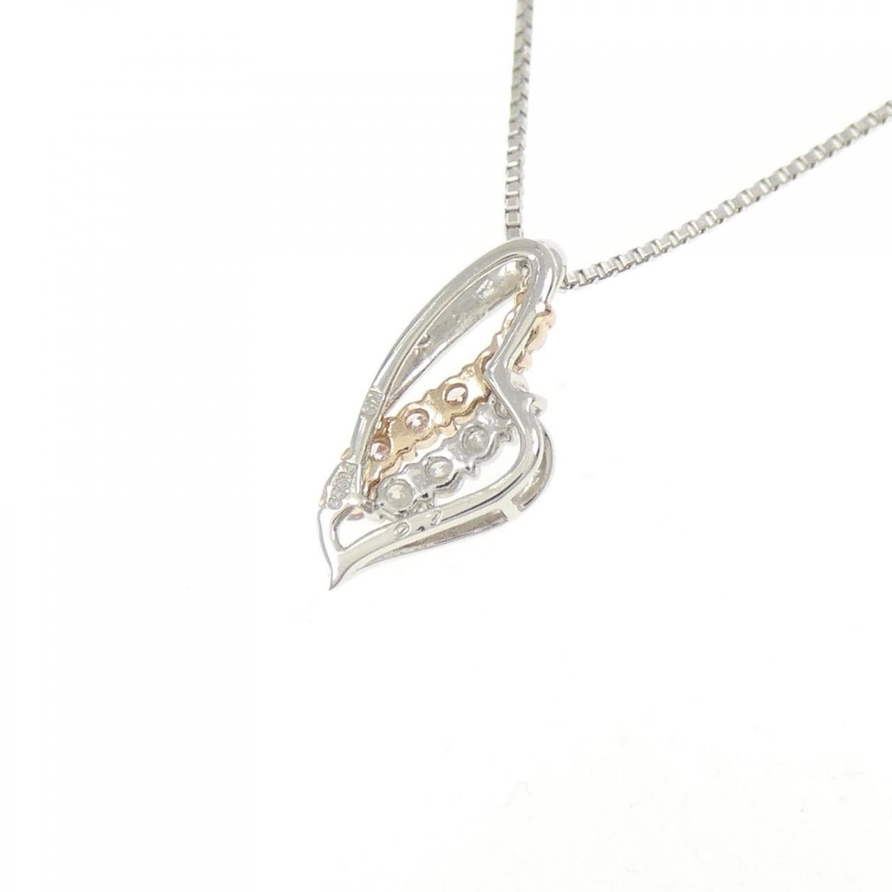 PT999/K18PG/PT850 ダイヤモンド ネックレス 0.1CT