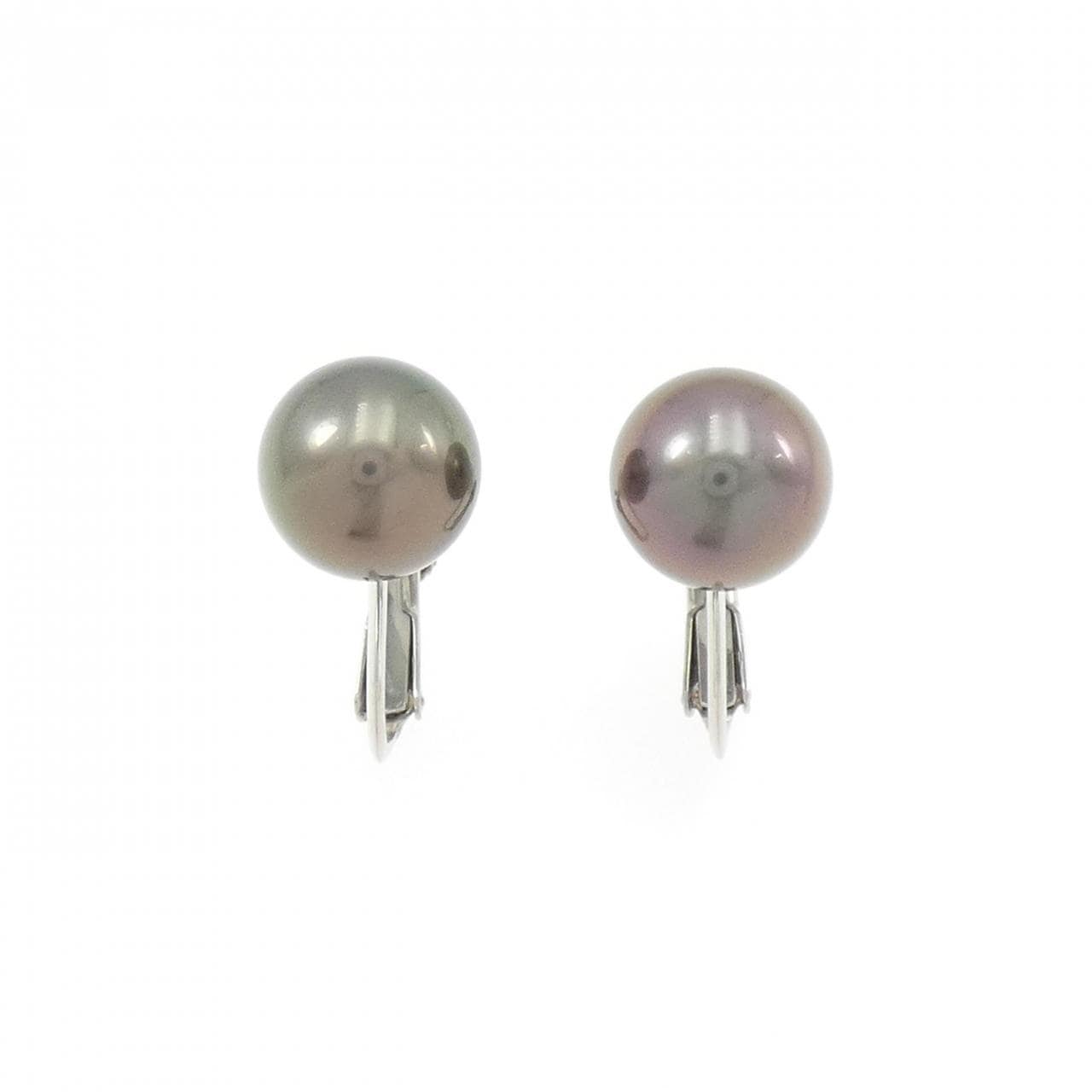 PT900 黒蝶パール イヤリング 10.1mm