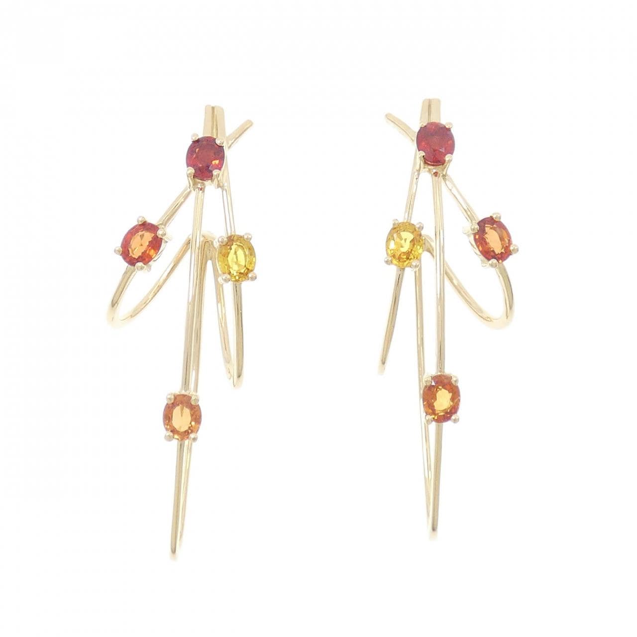 750YG藍寶石耳釘