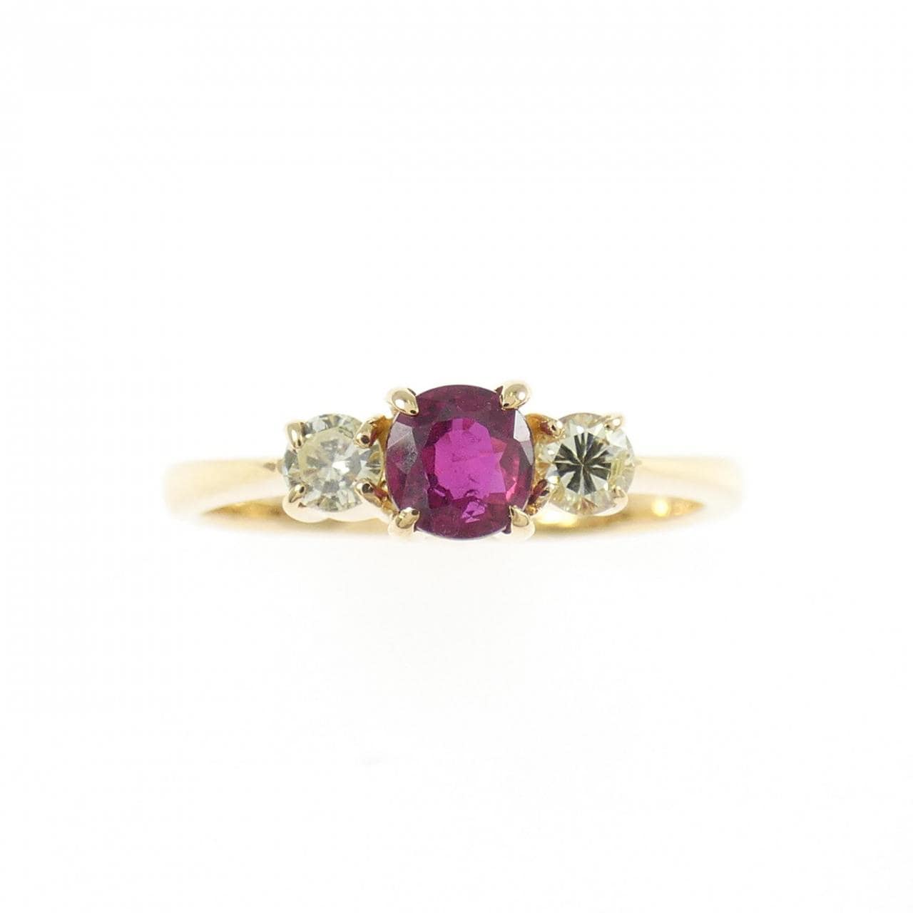 K18YG ルビー リング 0.33CT