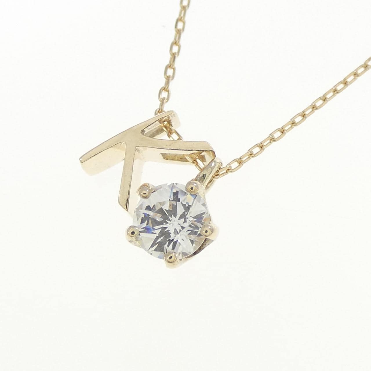 K10YG イニシャルK キュービック ネックレス