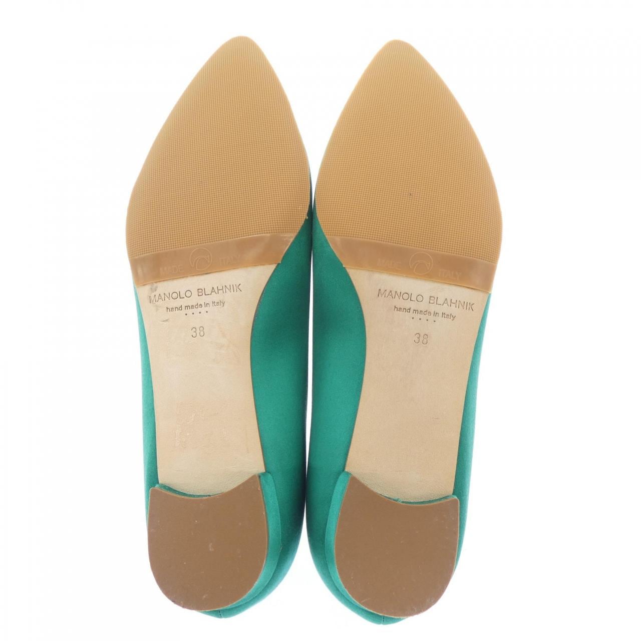 マノロブラニク MANOLO BLAHNIK HANGISIFLAT サテン フラットシューズ