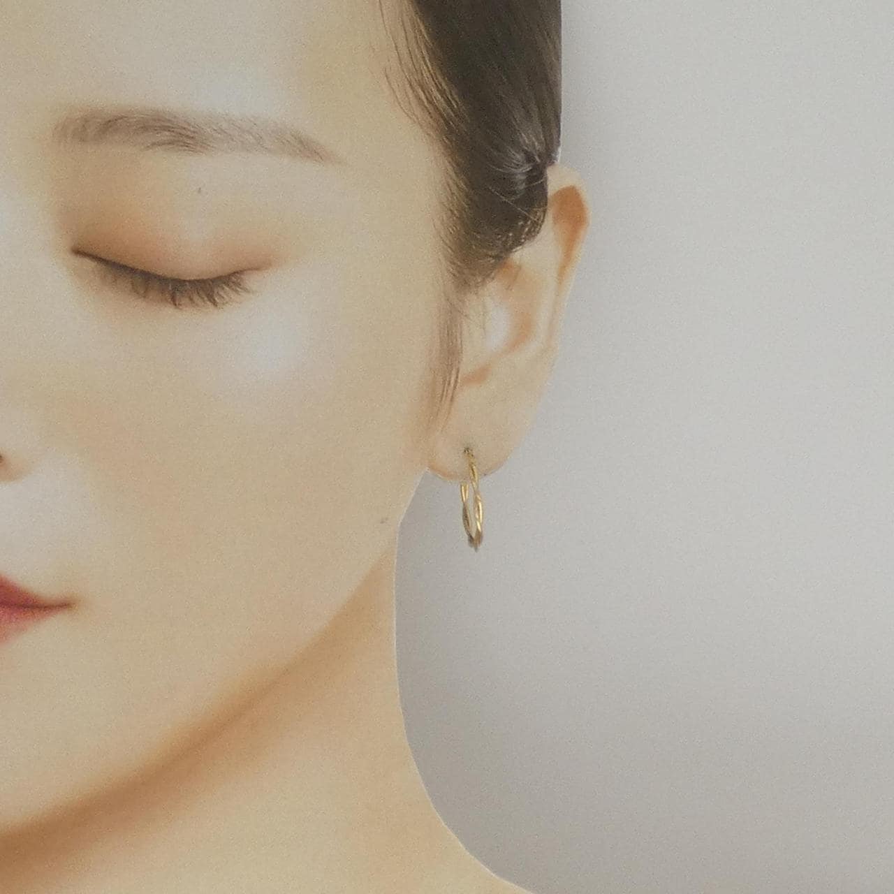 K18YG フープ ピアス