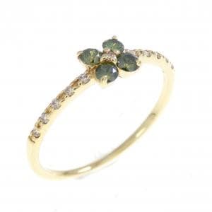 K18YG フラワー ダイヤモンド リング 0.17CT