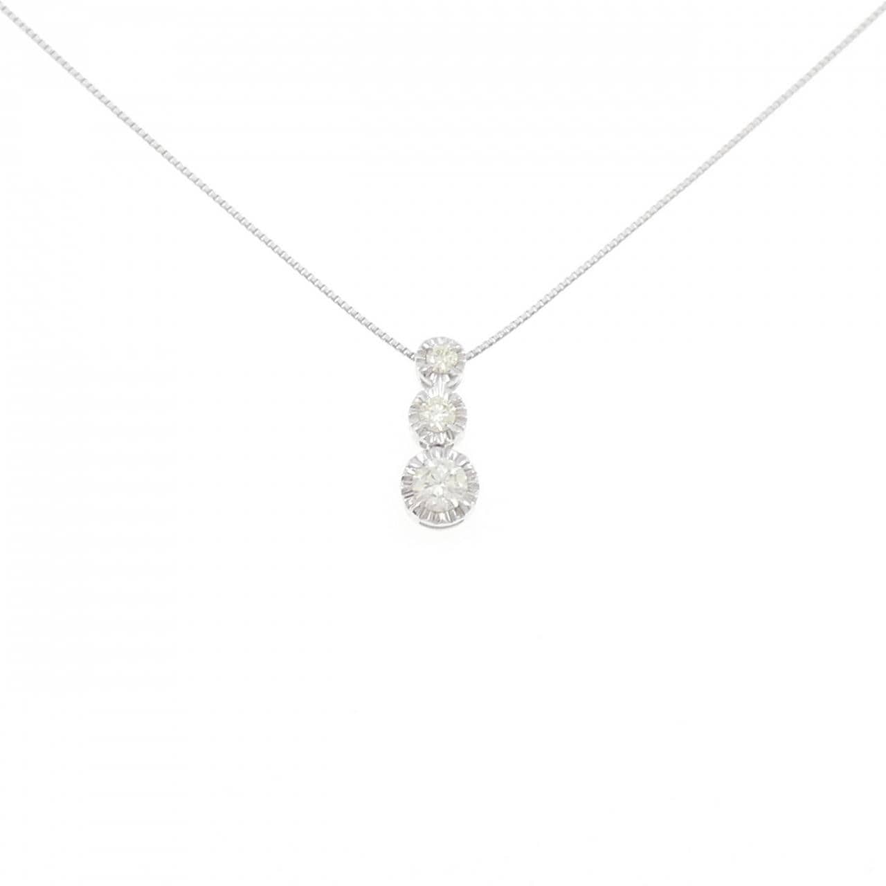 K18WG ダイヤモンド ネックレス 0.25CT