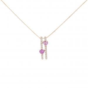 K18PG ハート サファイヤ ネックレス 0.54CT