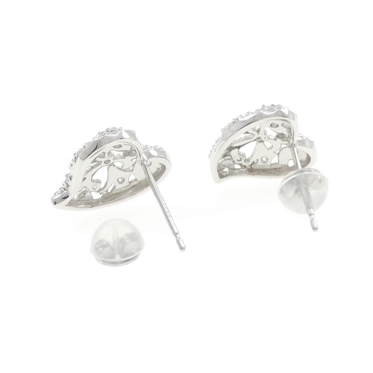 PT950/PT900 ハート ダイヤモンド ピアス 0.18CT