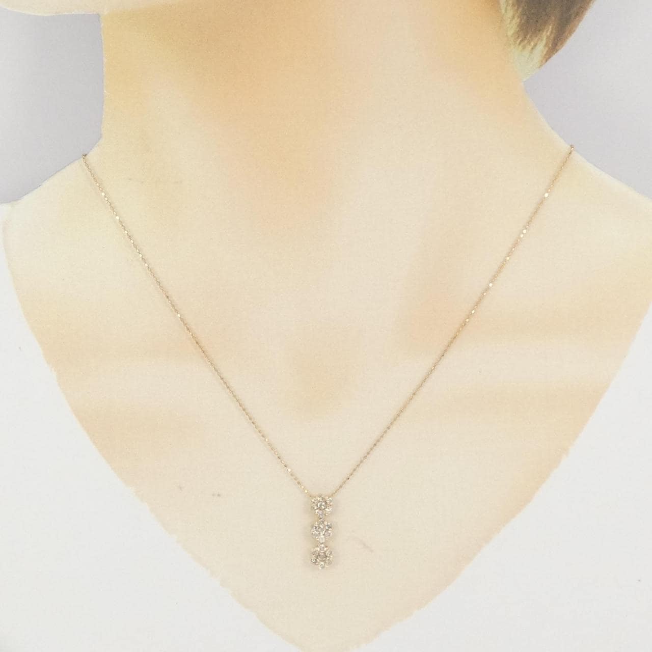 K14PG フラワー ダイヤモンド ネックレス 0.50CT
