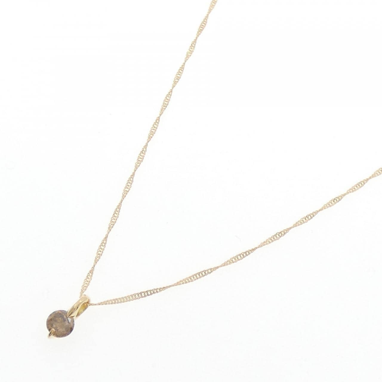 K18YG ソリティア ダイヤモンド ネックレス 0.2CT