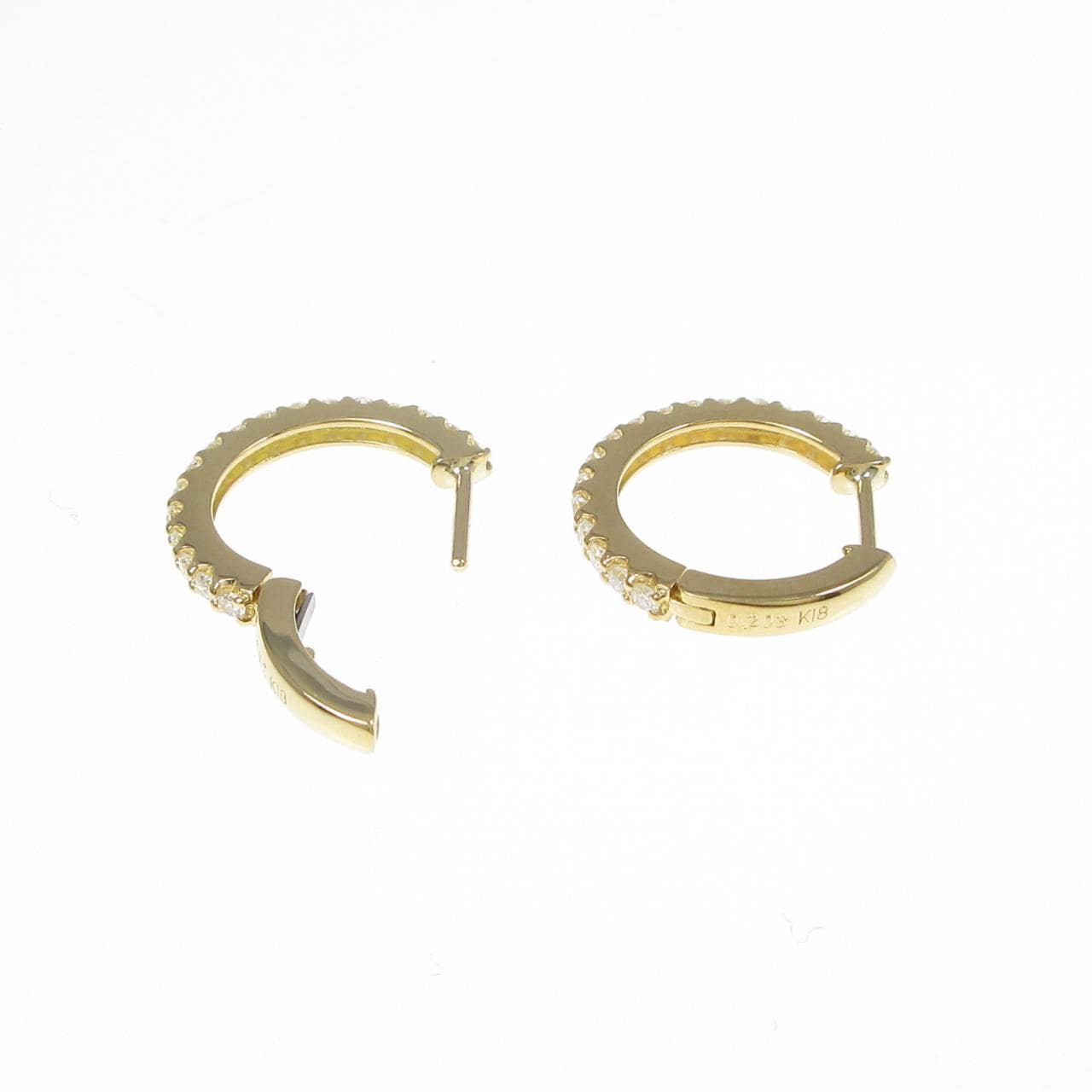 [BRAND NEW] K18YG Diamond earrings 0.405CT