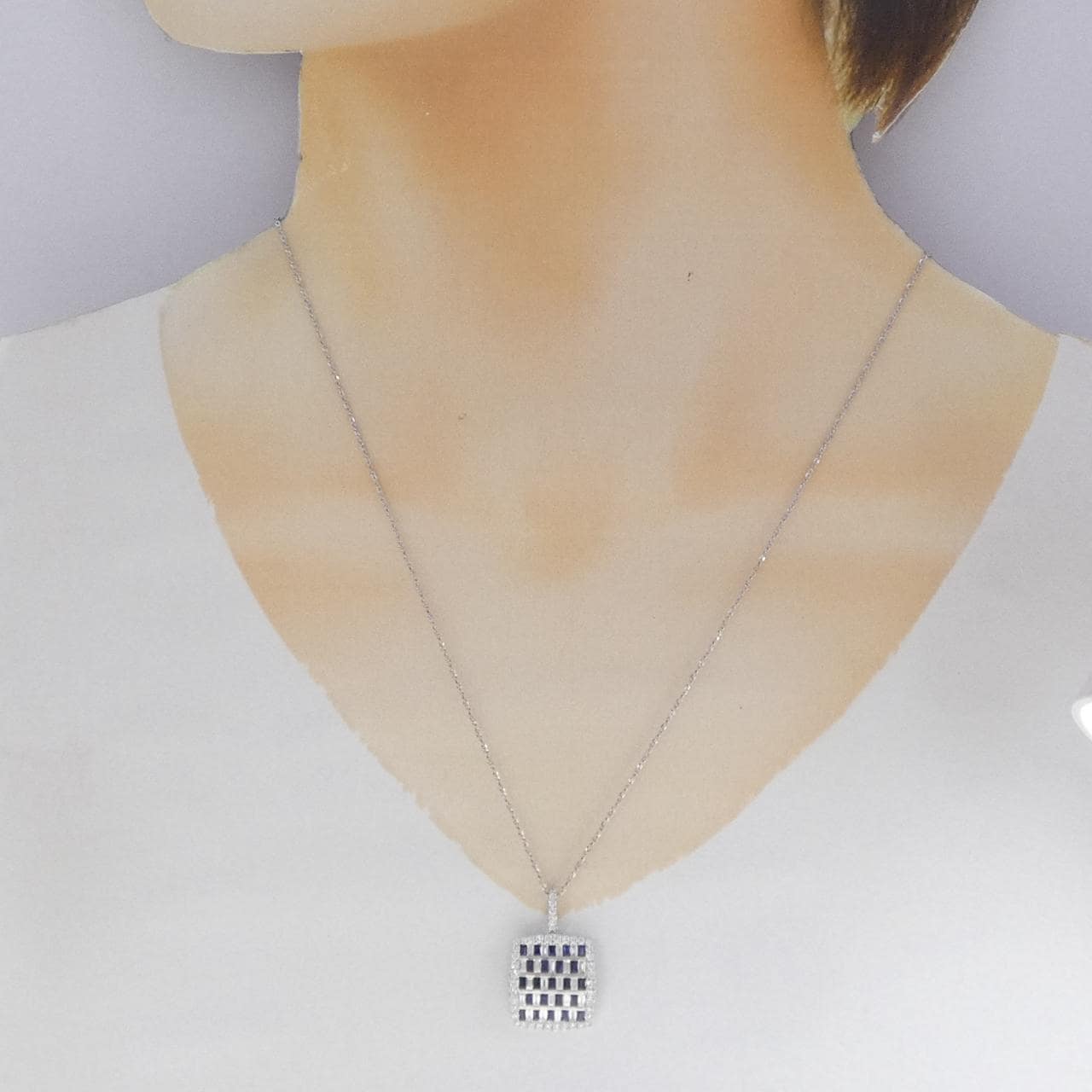 K18WG サファイヤ ネックレス 0.71CT