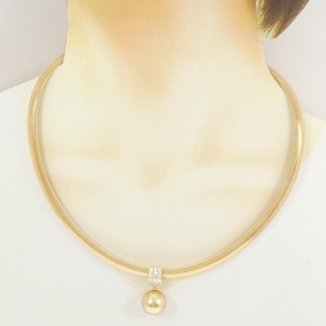 K18YG 白蝶パール ネックレス 13.8mm